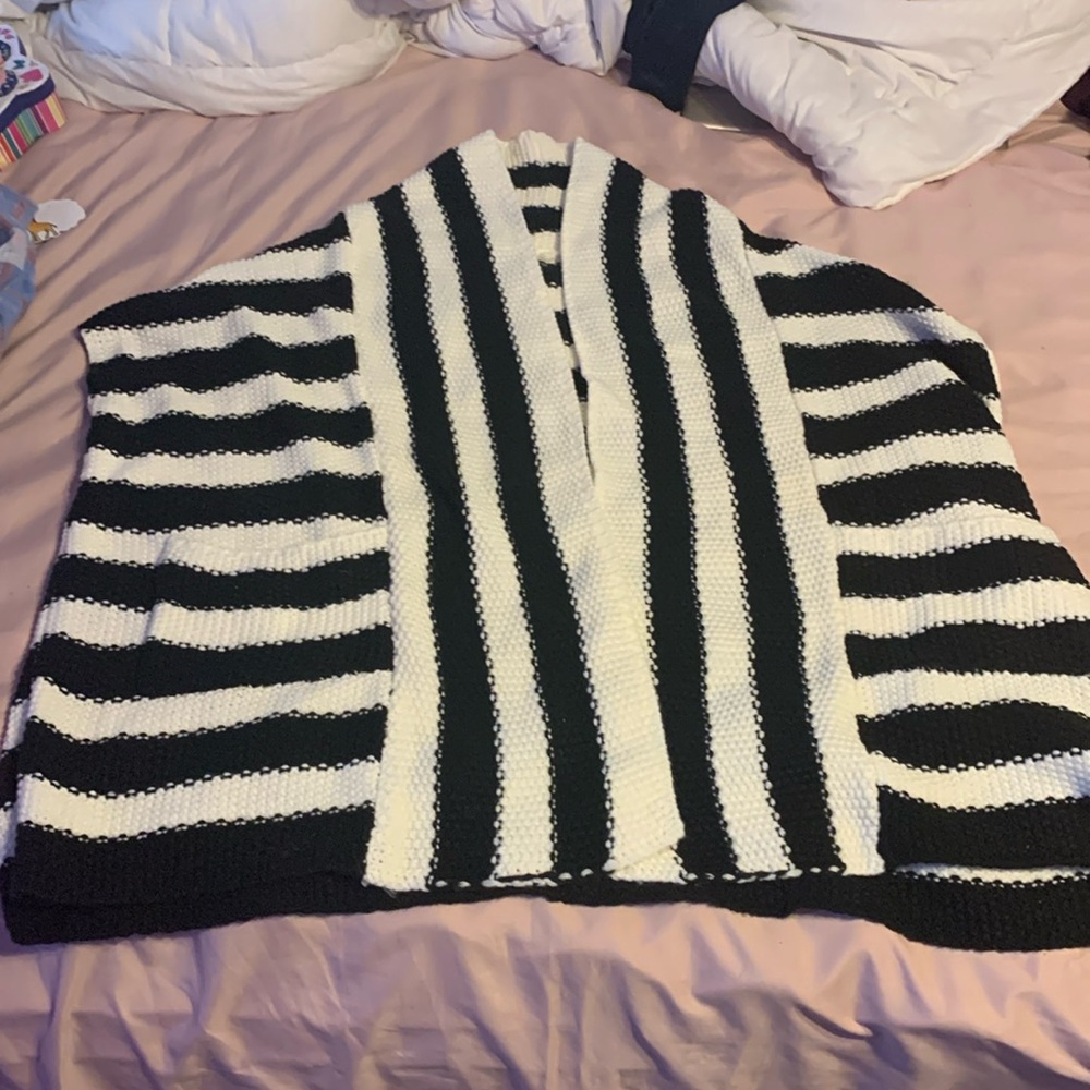 Black and white sweater.